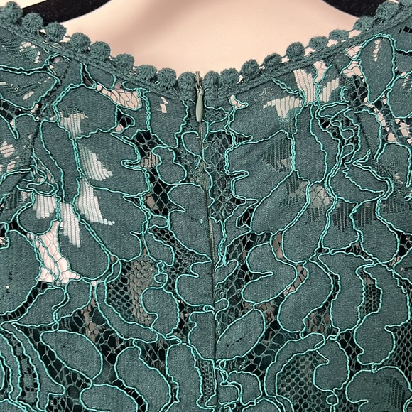 Teal Lace Midi Dress - Picture 5 of 6